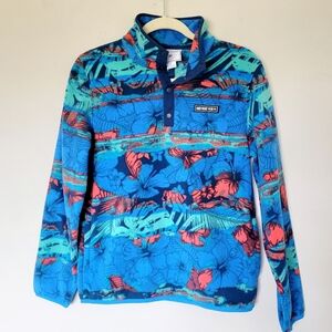 Obermeyer Tropical Floral Graphic Fleece 1/4 Snap Button Pullover
